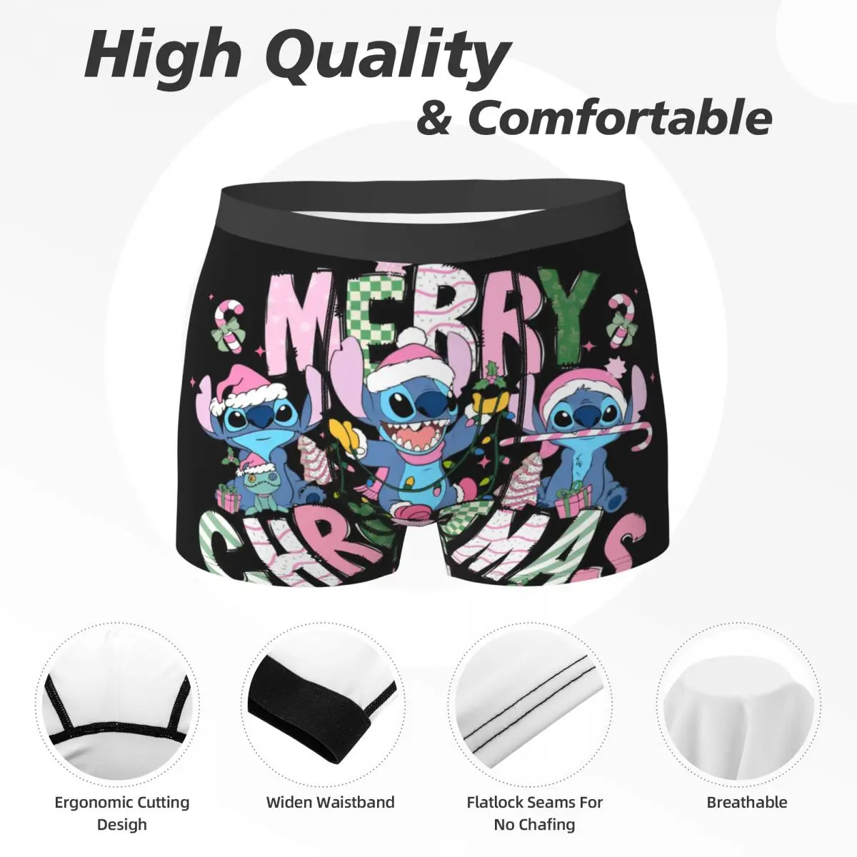 Ropa interior de dibujos animados de Navidad de monstruo azul, bragas para hombre, Boxershorts elásticos con estampado, gran oferta, calzoncillos Boxer de talla grande