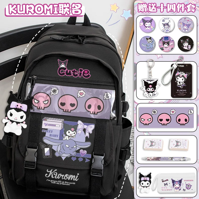 Kulomis Bookbag Girls\' 2025 New Sanrio Anime Cartoon Teenager School Backpack Back to School Backpack