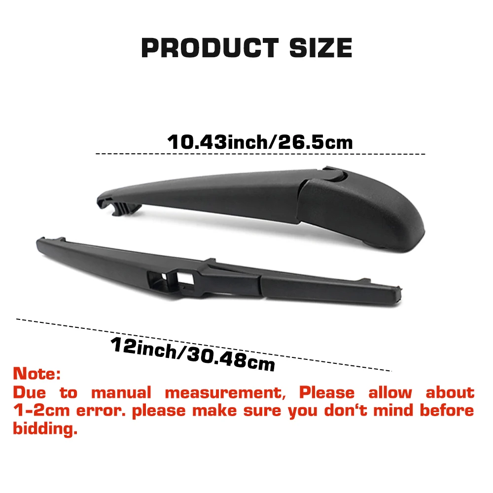 For Suzuki Grand Vitara MK3 2005-2015 Wiper Rear Wiper Blade & Arm Set Kit Windshield Windscreen Window Brush