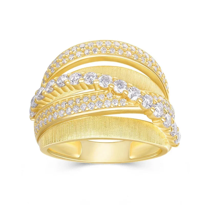 

Gazing Jewelry s925 Муассанит с сертификацией GRA, модный и классический дизайн, элегантный золотой витой женский полный бриллиант