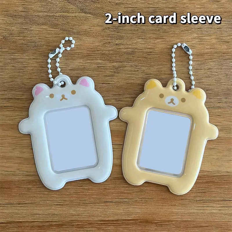 Latest 1Pcs Lazybear Photocard Student Card Case Rilakkuma 2 Inch Photo Card Holder Idol Photo Protector Ornaments Case