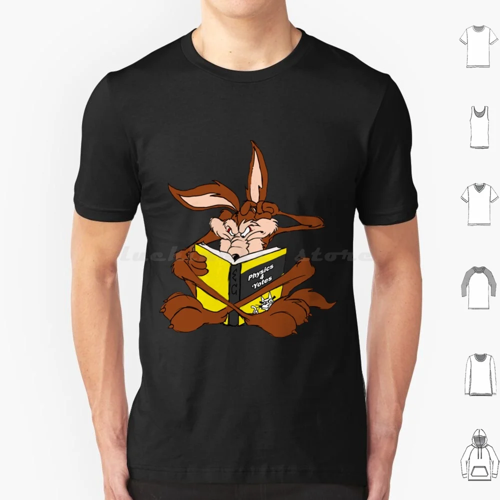 Coyote Super Genius In Physics T Shirt Big Size 100% Cotton Genius Super Genius Genius At Work Coyote Cartoon Funny Coyote