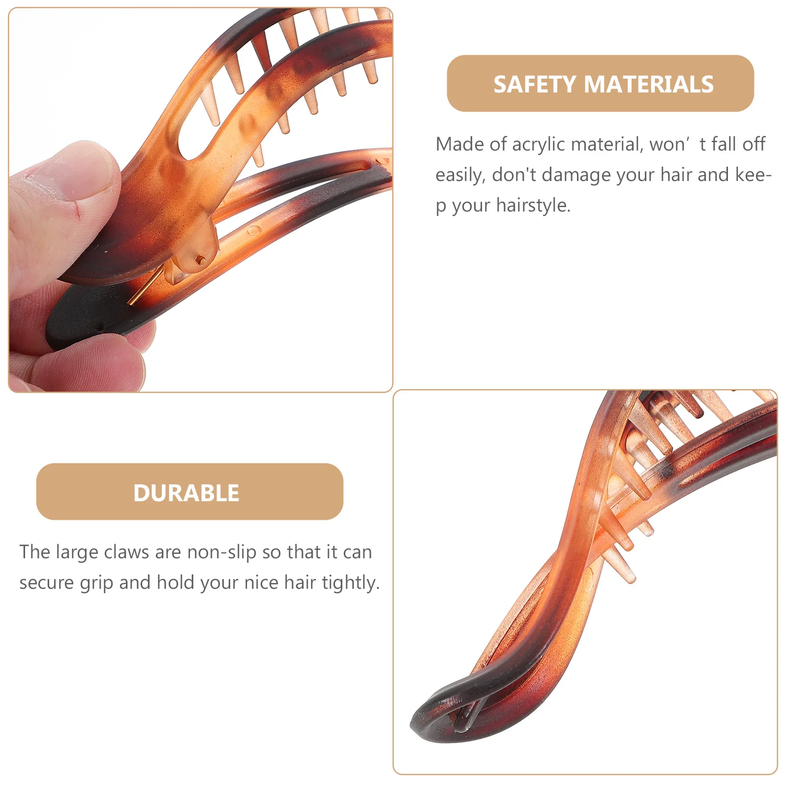 

5Pcs French Hair Clips Set Large Flat Claw Clips Strong Hold Alligator Hair Clip for Ponytail Hairstyle Ornament