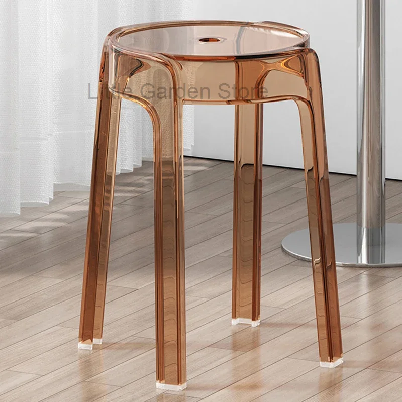 

Modern Plastic Bar Stool Salon Lounge Design Acrylic Bar Stool Transparent Industrial Sillas Para Comedor Restaurant Furniture