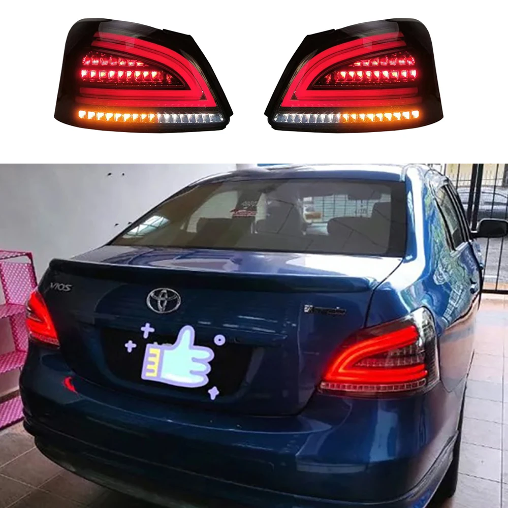 2Pcs Vehicle Exterior LED Tail Lamp For Toyota Vios/Yaris 2008 2009 2010 2011 2012 2013 Rear Brake Fog Lamp Turn Signal Light