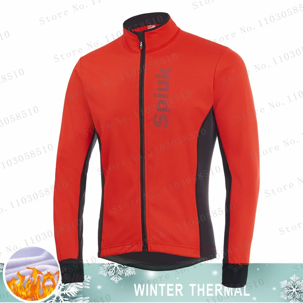 spiukful Winter Thermal Fleece Cycling Jersey Men\'s Long Sleeve Clothing Ciclismo Bicycle Clothes Triathlon Profession Cycling