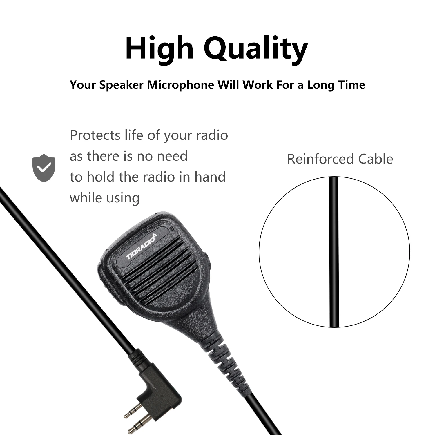 TIDRADIO TD-HM060 MIC Walkie Talkie Accessories Handheld Microphone MIC for UV-5R BF-888S UV-82 GT-3 UV-B2 BF-F8 UV-5RE