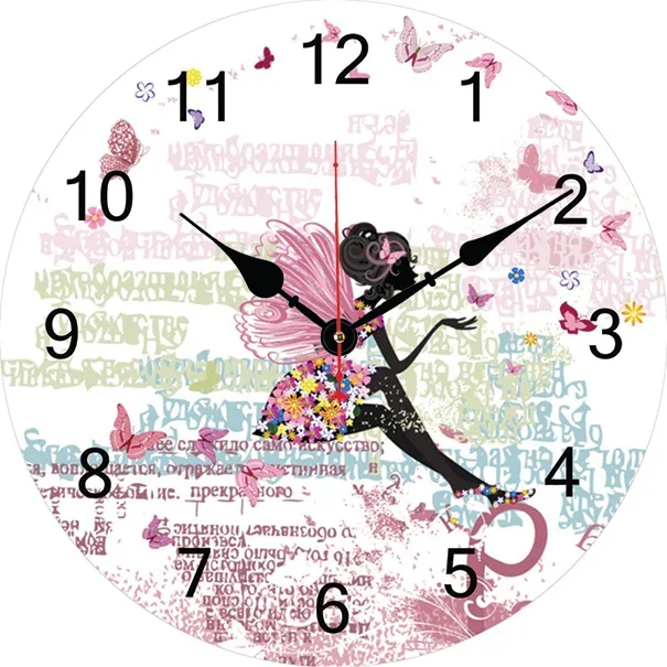 Butterfly Fantasy Fairy Wall Clock Modern Design Living Room Bedroom Office Decoration Kitchen Clock Art Wall Watch Home Decor