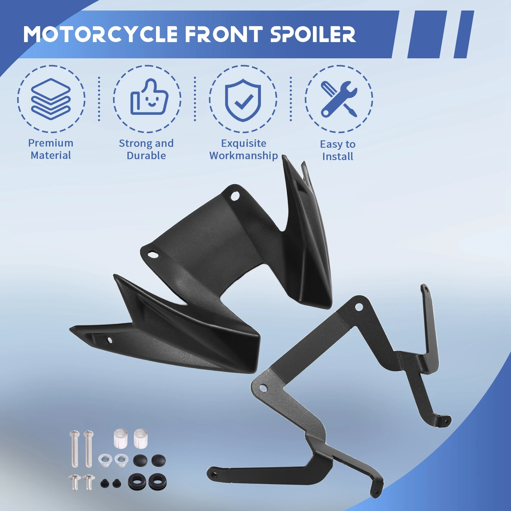 

AU04 -Motorcycle Front Wing Spoiler Downforce Aerodynamic Fairing Winglets For Honda CB500 Hornet CB 500 2024 2025 Black