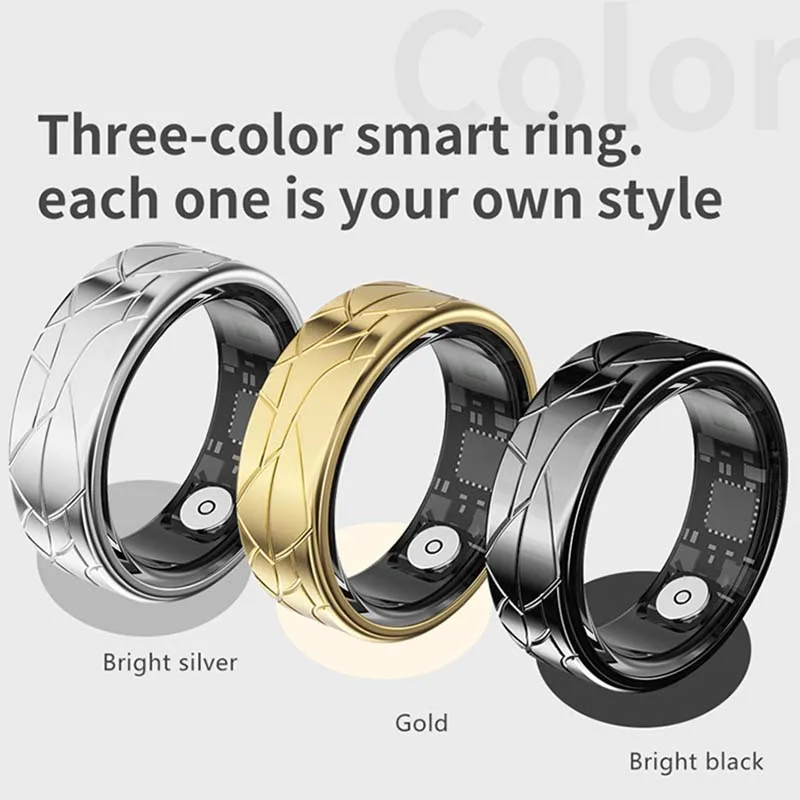 Smart Ring 5ATM Waterproof Gesture Control Sleep Heart Rate Blood Oxygen Detection Rechargeable Stainless Steel Intelligent Ring - Image 6