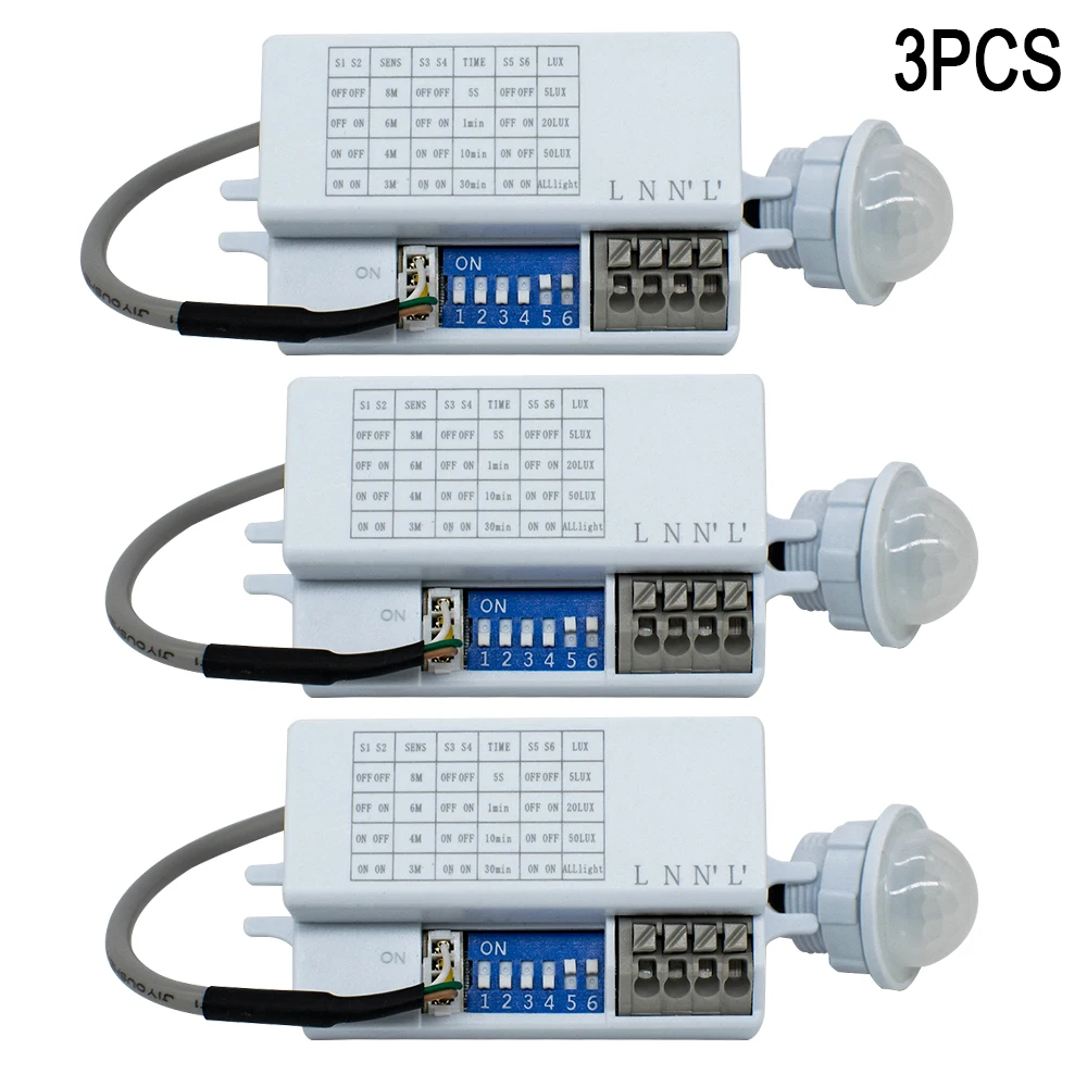 Motion Sensor Light Switch 220V 110V Pir Presence Sensor for Lighting Time Delay Adjust Movement Detector Lamp Automatic