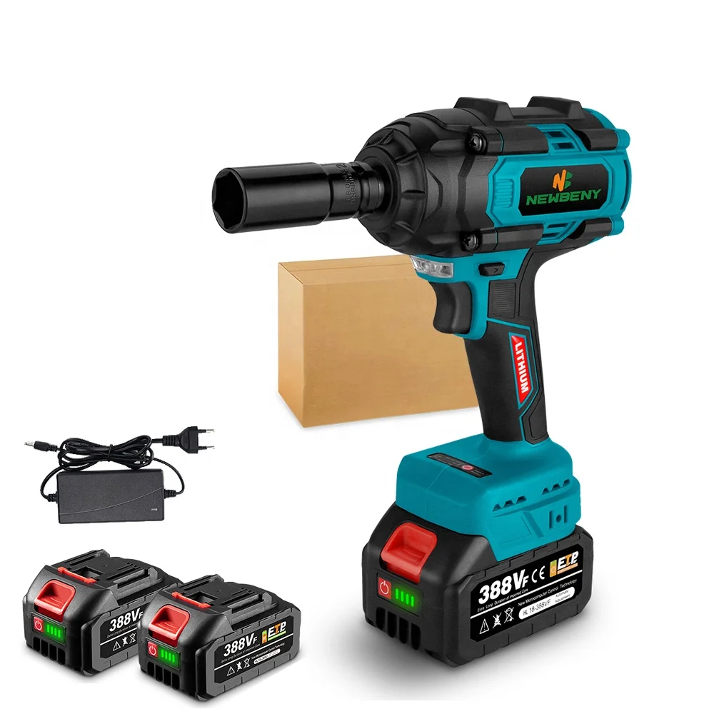 

1500w 1300Nm Industrial Rechargeable Lithium High Torque Brushless Electric Impact Wrench High Power Heavy Duty Cordless Wrench