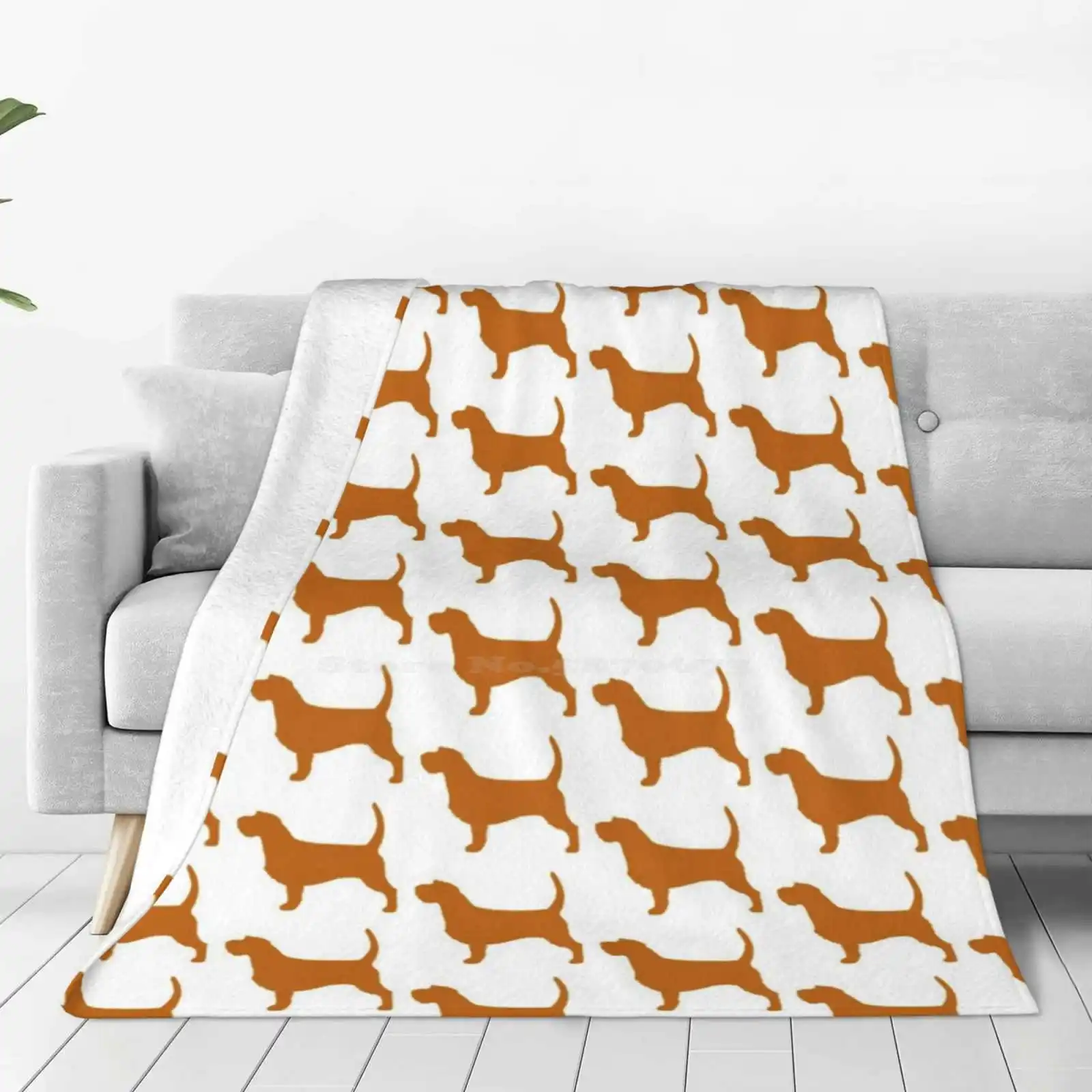 Basset Fauve De Bretagne Soft Warm Throw Blanket Basset Fauve De Bretagne Hound Dog Silhouette Outline Bfdb