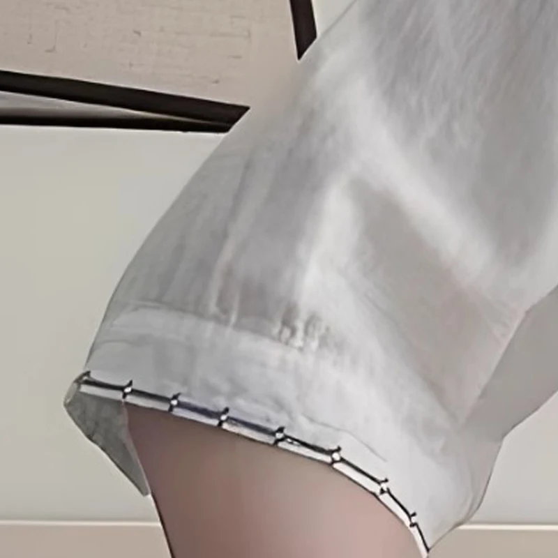 ใหม่2025ฤดูร้อนผ้าฝ้ายเส้นด้ายครึ่งแขนเสื้อผู้หญิงยืนเย็บปักถักร้อย, MoriสาวPreppyสไตล์หวานสบายๆหลวมเสื้อT56623CC