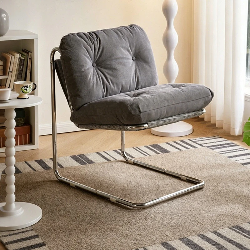 Vintage-style single sofa, single chair, home living room balcony corduroy reclining lazy lounge backrest chair