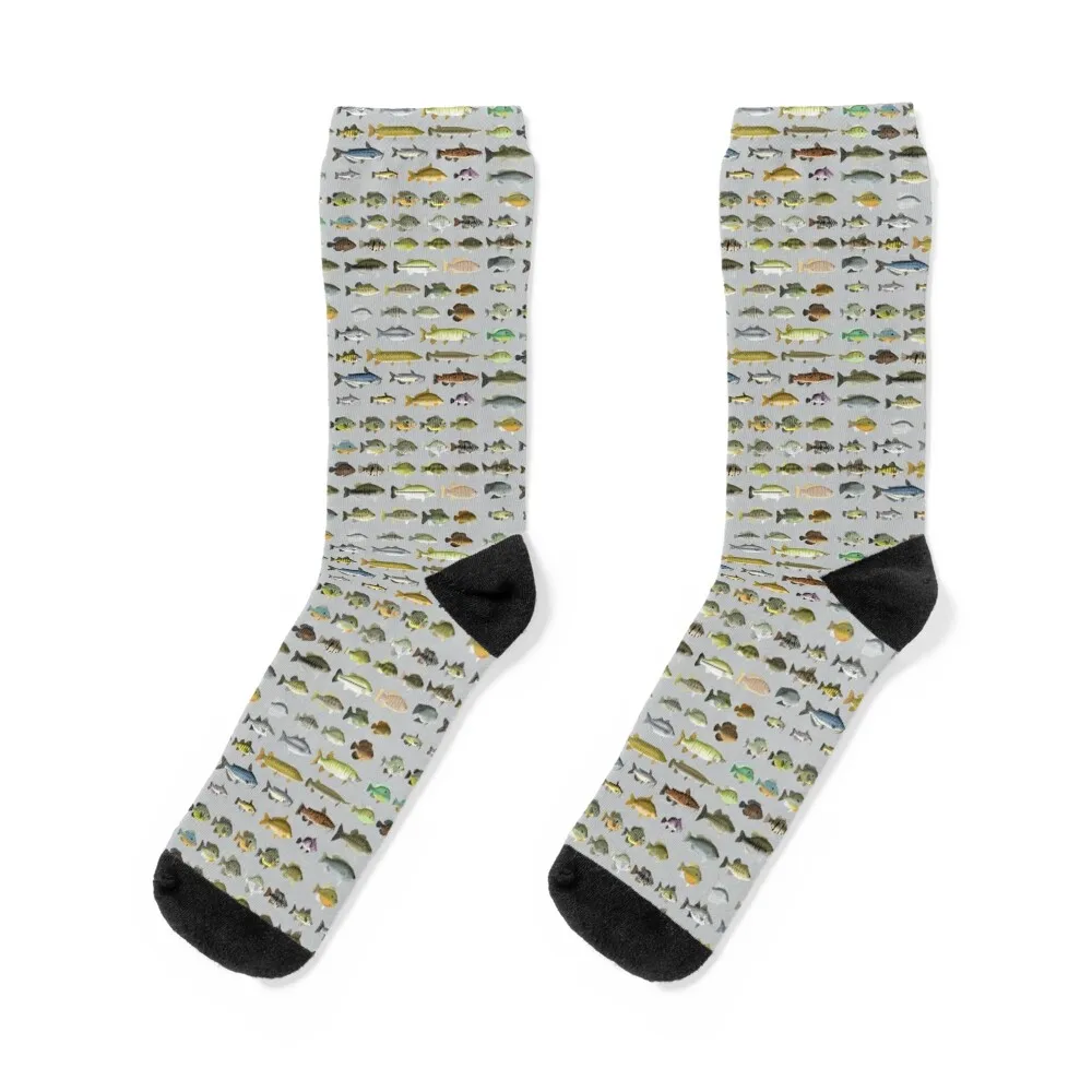 

North American Freshwater Fish Group Socks sports socks for men compression stockings Women Women's warm socks