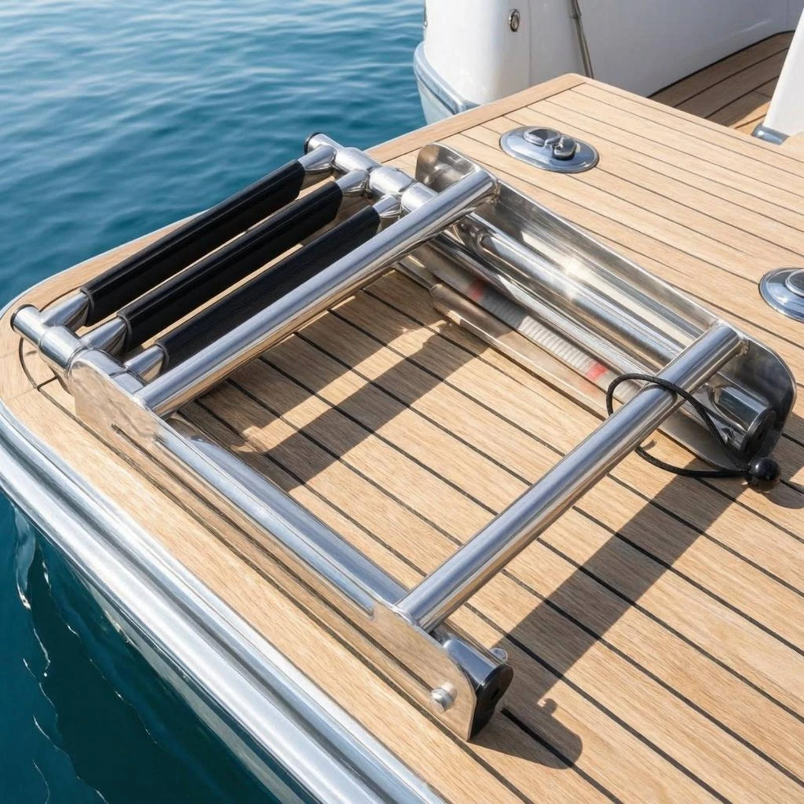 Under Platform Ladder Black Step Treads Marine Accessory - view 4