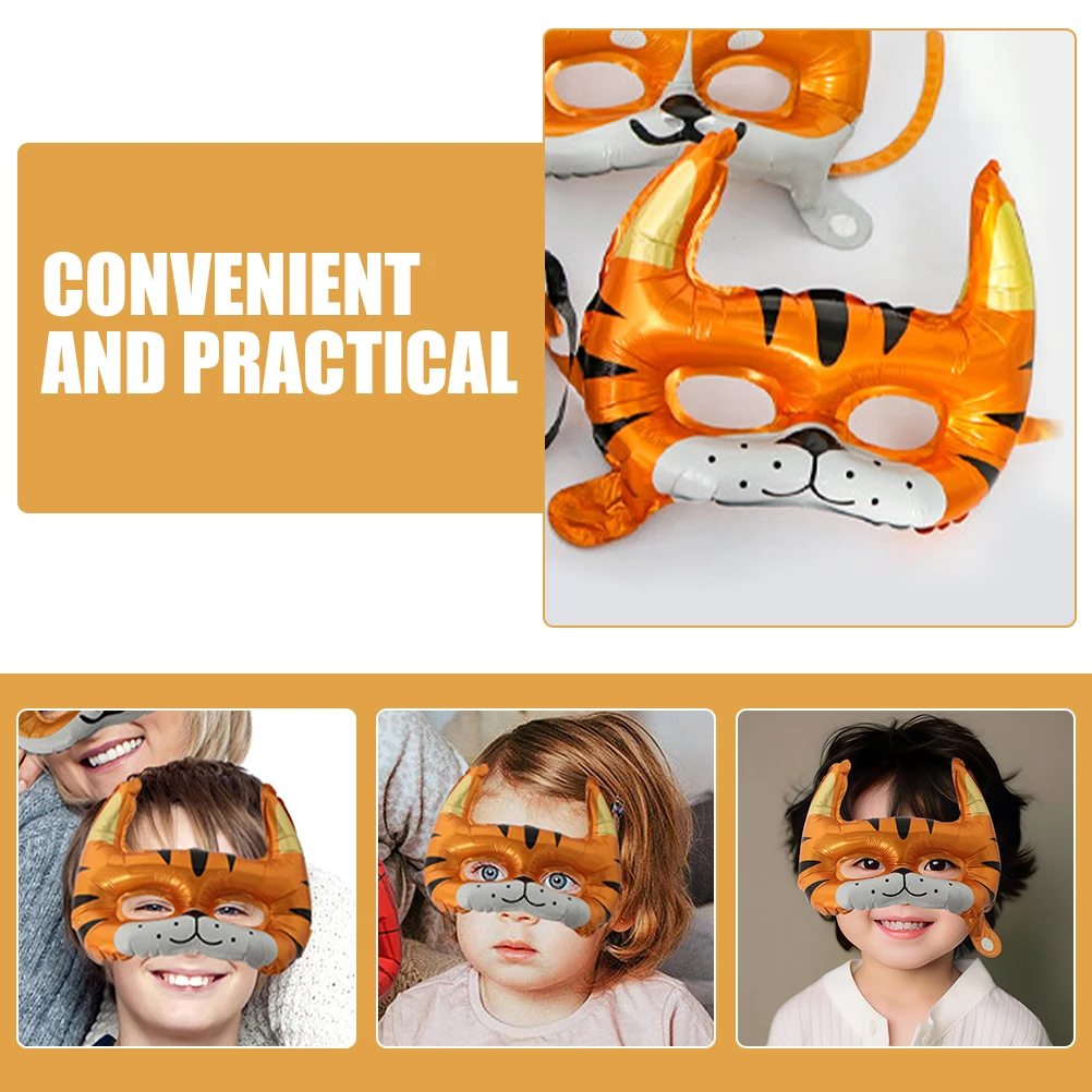

10Pcs Cute Tiger Mask Balloon Inflatable Aluminum Foil Balloons Animal Mask Decoration Party Carnival Aluminum Foil Balloons