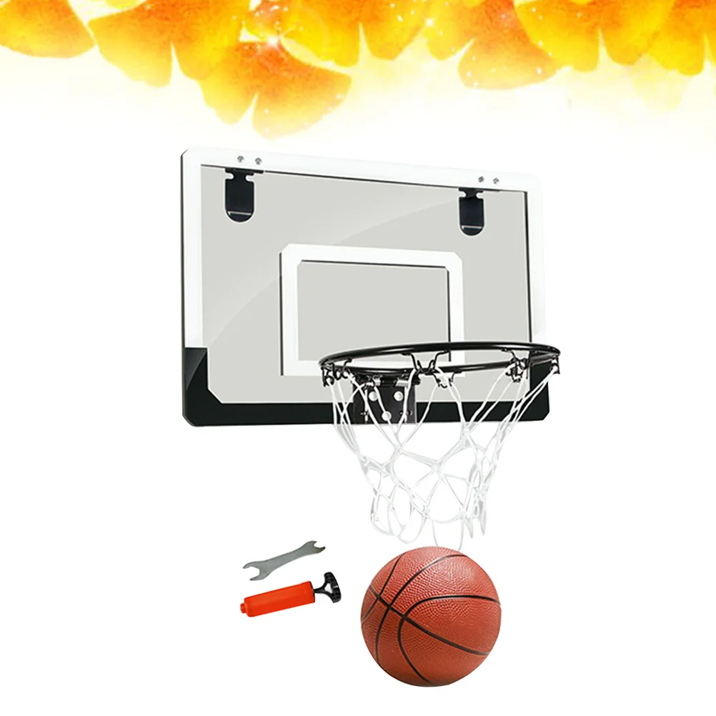 1pc ドア吊り下げバスケットボールボード プレミアムPVCミニ屋内シューティングセット パンチ不要 簡単組み立て ブラックシリーズ 家庭用オフィス用