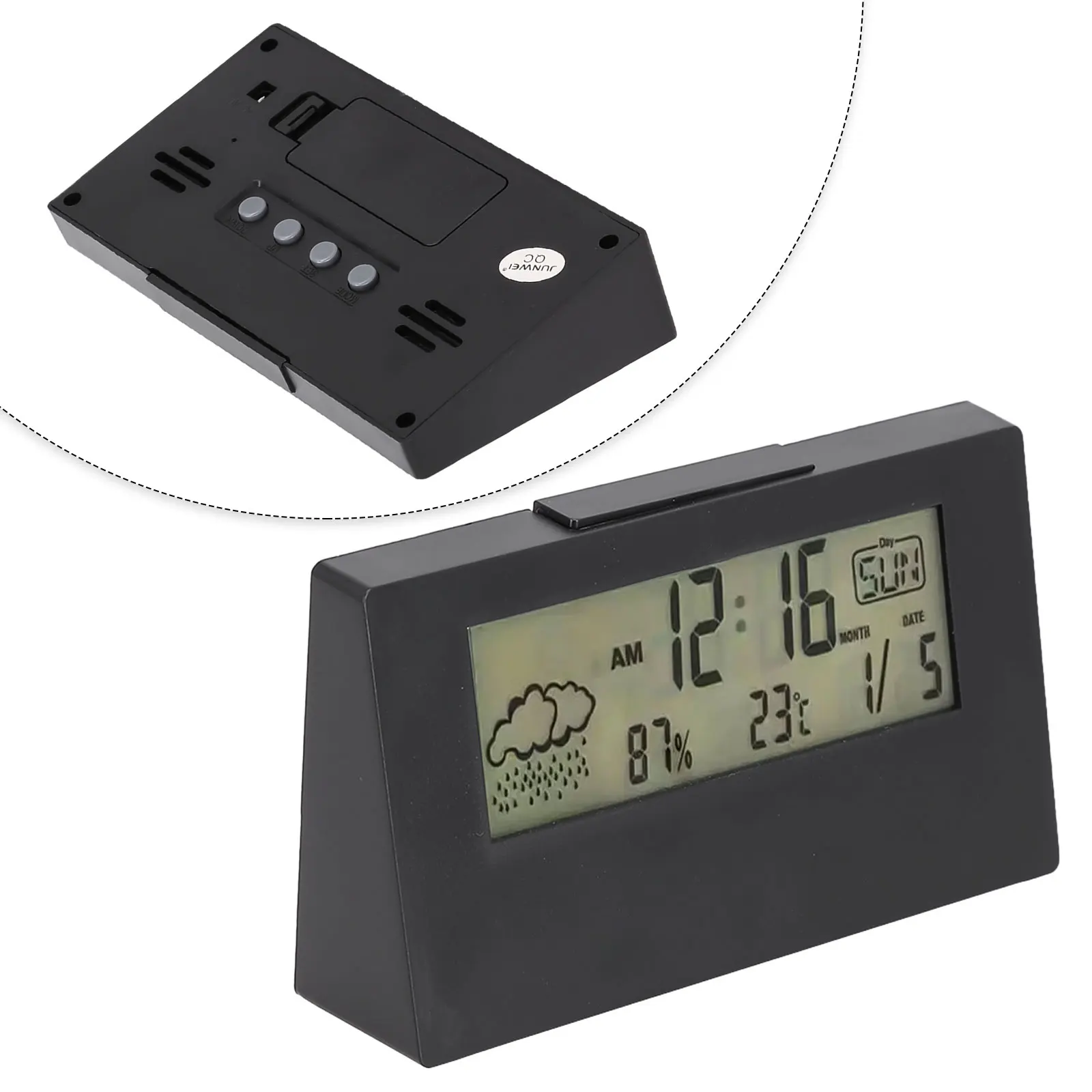 Alarm Clock Electronic Alarm Clock Clock Luminous Thermohygrometer Fungi Tap The Top Office Office School Use Snooze Button