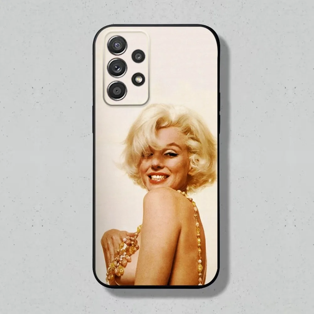 Hot M-Marilyn M-Monroe Phone Case For Samsung S24,S23,S22,S21,S20,S10,S10E,S9 Plus FE Note 20 Plus Soft Black Cover Shell