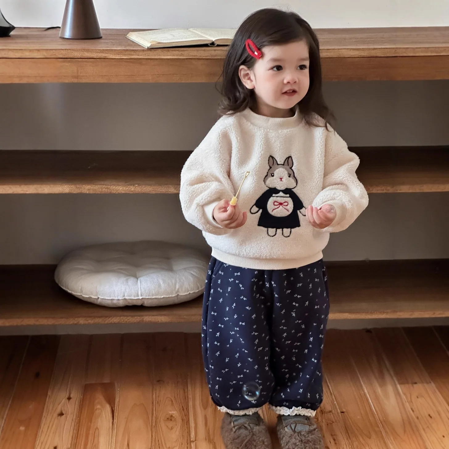 

‌2025 Autumn Winter Kids Knitted Sweatshirts & Pants Set Korean Style Outfit for Toddler Soft Cotton Blend Casual Warm Clothes