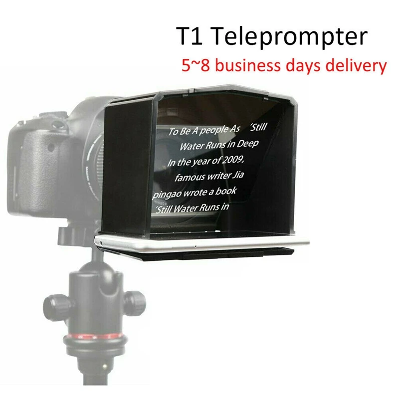 

Smartphone Teleprompter With Adapter Ring Remote Controller For Interview Speech Video Teaching Suitable For Phones Under 6 Inch