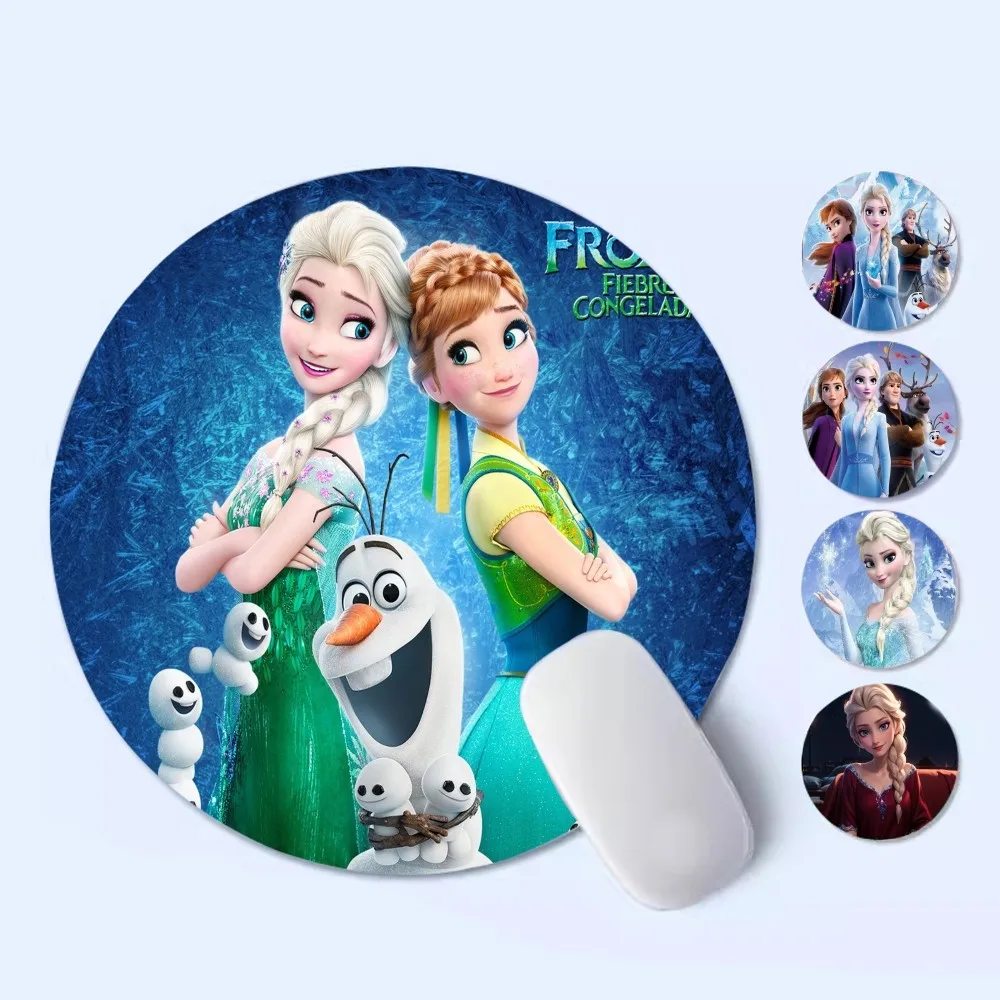 Disney Frozen Mousepad kecil meja bundar alas meja lucu Aksesori Gaming bantalan Mouse untuk PC Gamer Mousemat