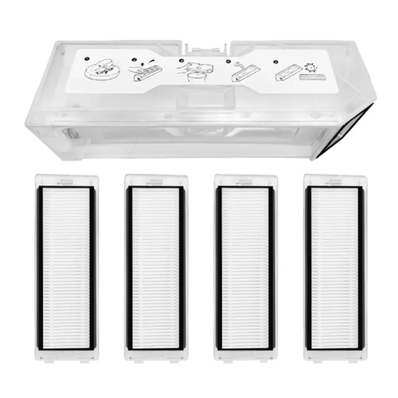 Dust Box With Hepa Filters White For Roborock Q Revo /Roborock P10 A7400RR Robot Vacuum Cleaner Dust Bin-Y48A