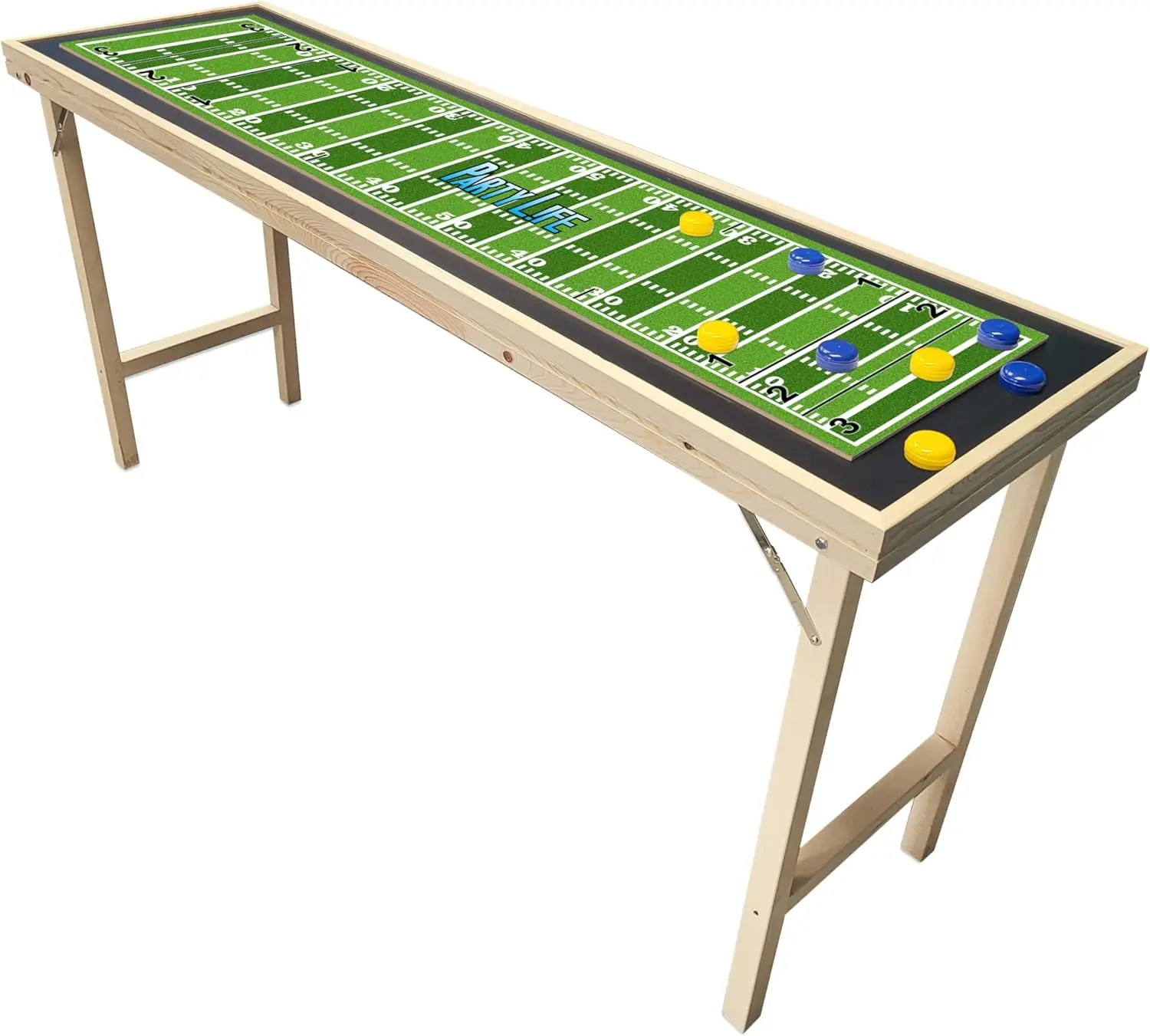 6-Foot Shuffleboard Table w/Folding Legs, Pucks, and Optional LED Lights - Awesome Graphics - Choose Your Model