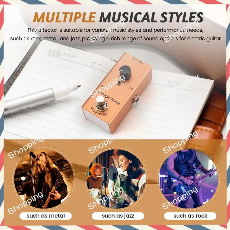 

A44M Мини-педаль эффектов для электрогитары, педаль для электрогитары, винтажная фаза для электрогитары