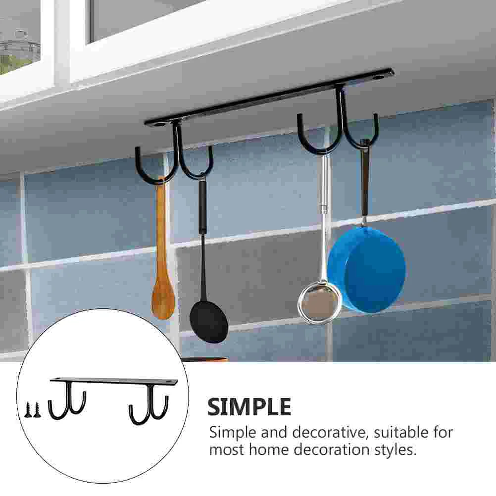 Cup Storage Rack Mugs Hanger Under Shelf with Screws Kitchen Gadget Coffee Display Stand Organizer Iron Hook Utensils