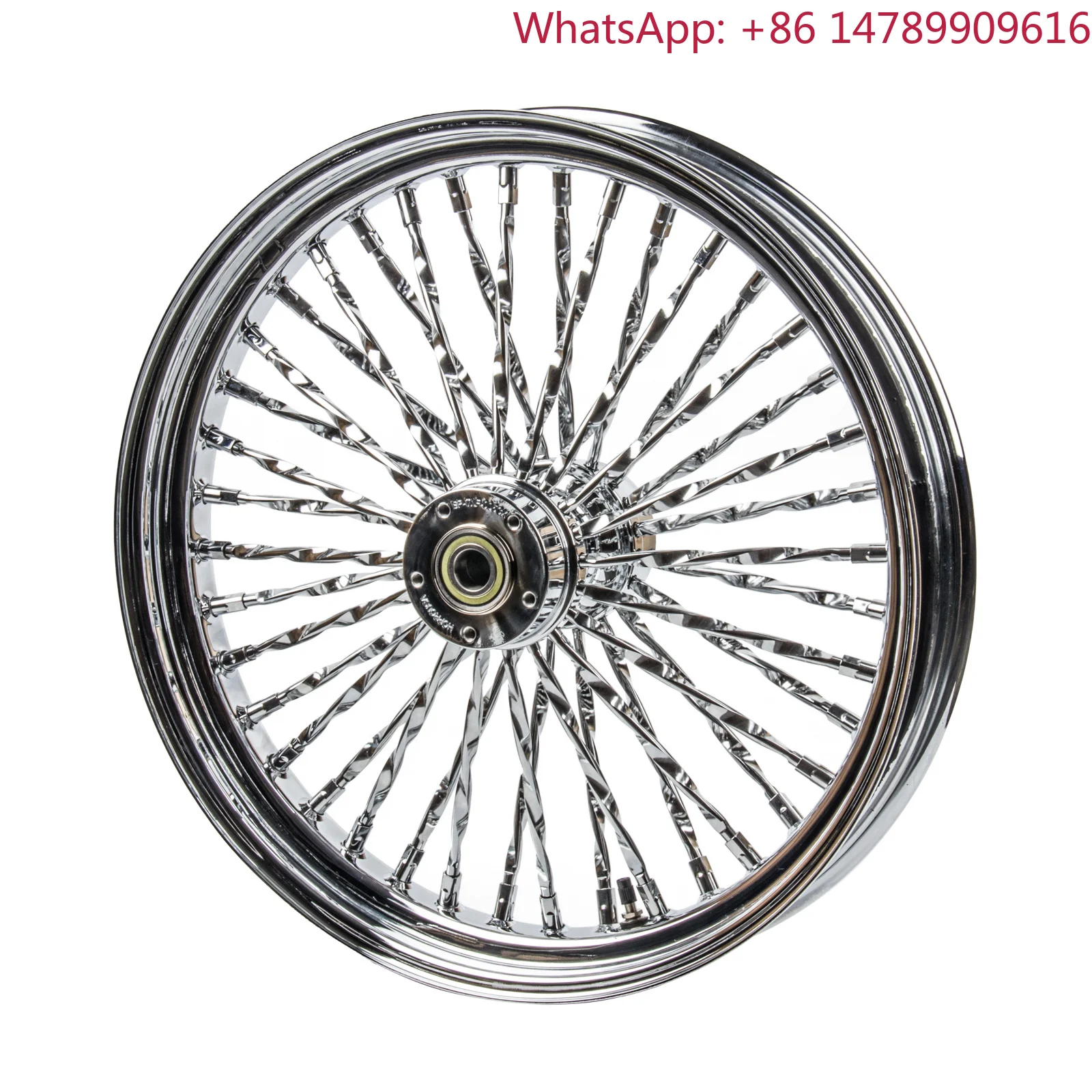 

6061-T6 Aluminum AlloyNew Arrived Customizable Chromed Fat Spoke Wheel 19*3.5 Inch Front Wheels Rim Tubeless Hub 14-26 Haley Tou