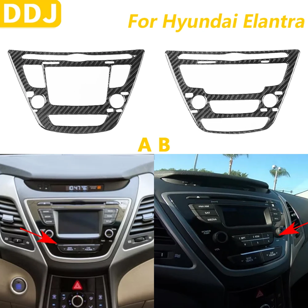 

For Hyundai Elantra 2011-2016 Carbon Fiber Central Control Navigation Radio CD Panel Trim Cover Car Accessories Interior Sticker