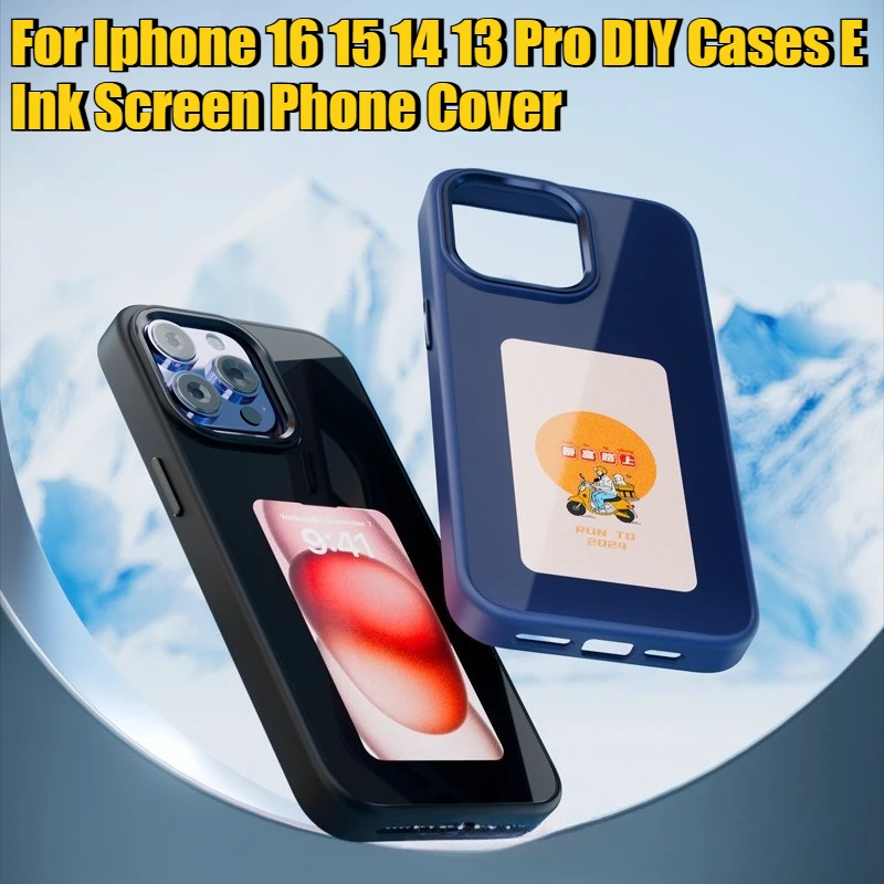 

New-tech NFC Function Phone Case For Iphone 16 15 14 13 Pro DIY Cases E Ink Screen Phone Cover Cartoon Girl Fundas Battery Free