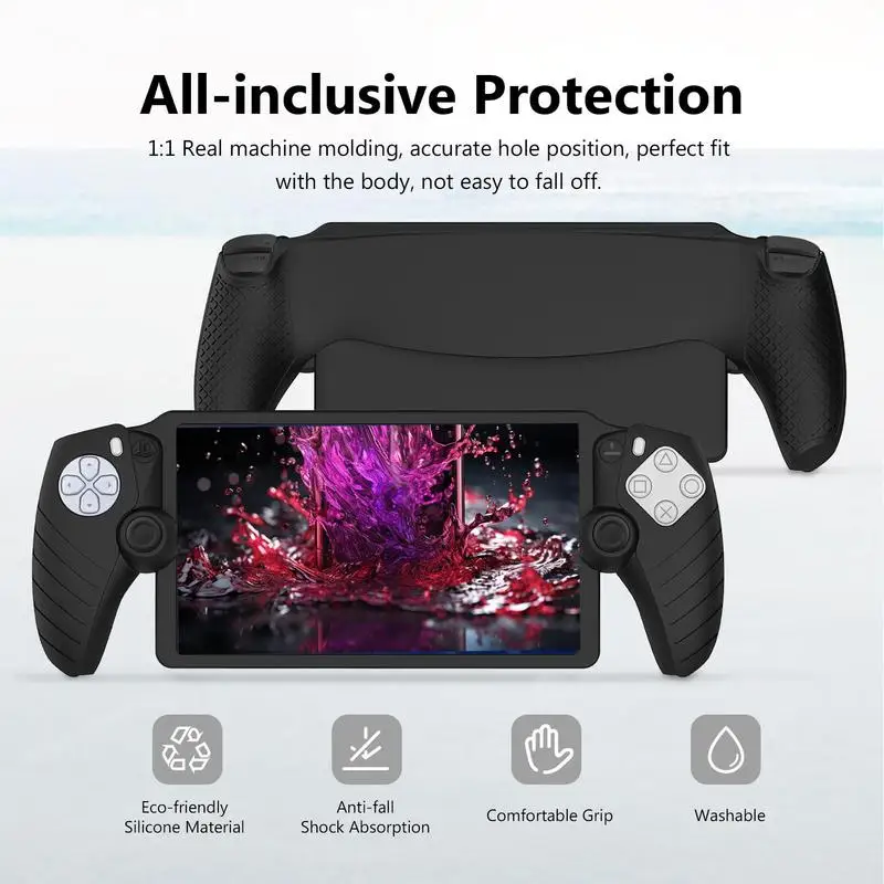 Silicone Case For PS5 Portal Waterproof Protective Handheld Game Console Cover For PlayStation 5 Portal Gaming Accessories