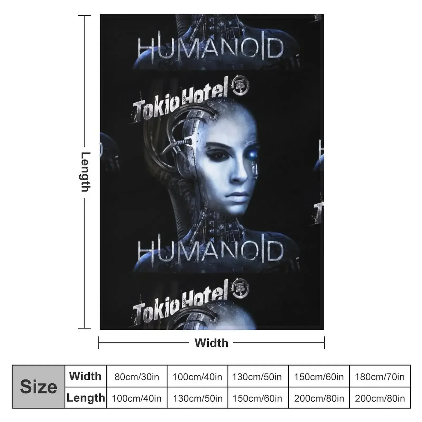 tokio-hotel logo humanoid Throw Blanket manga Bed Hairy bed plaid Blankets