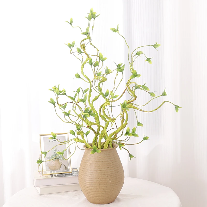 110 cm künstliche grüne Pflanze, Schaumstoff, langer Zweig, toter Baum, Zuhause, Wohnzimmer, Vase, Hintergrund, Arrangement, Gartenparty-Dekoration