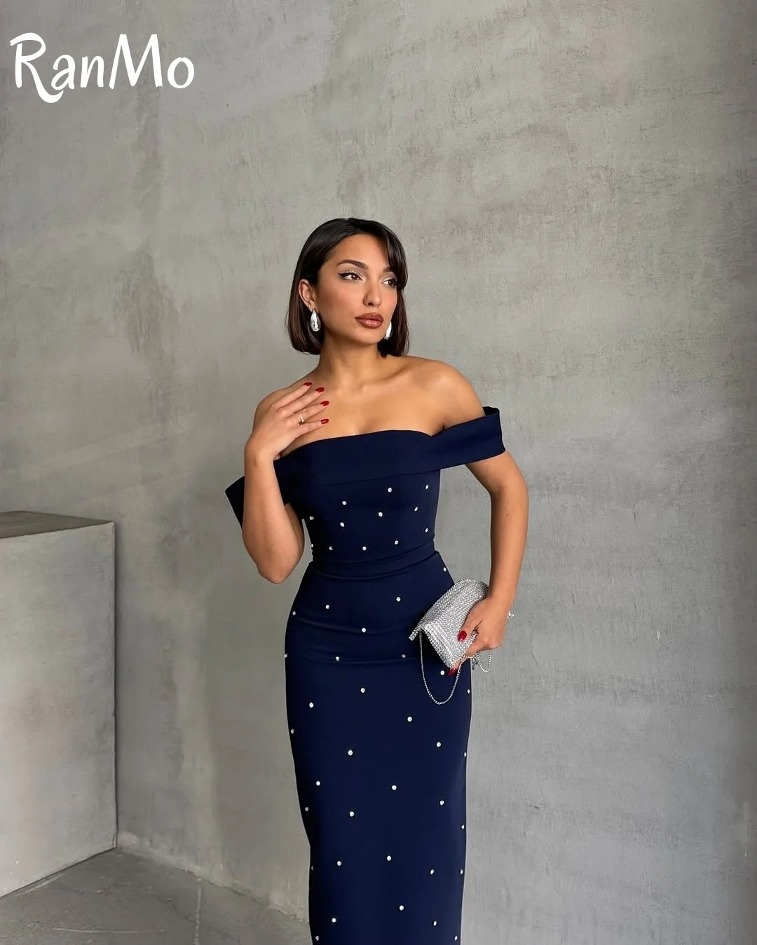 Ranmo 우아한 인어 갈라 드레스 결혼식을위한 우아한 파티 드레스 여성 라인 석 장식 댄스 파티 드레스 럭셔리 맞춤형 2025