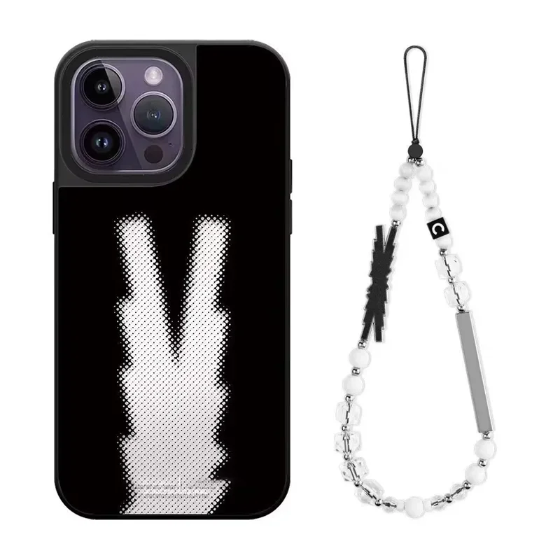 

Korean Fashion Beads Chain Lanyard Mirror Magnetic iPhone 11 12 13 14 15 Pro Max Protective Case