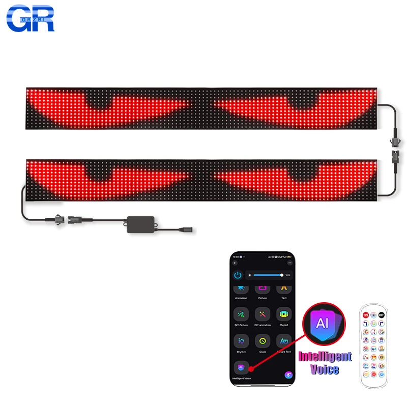 LED Matrix Panel AI Voice Function Devil's Eye Flexible Screen App Control DIY Programmable Lighting for Car Decor Accessories