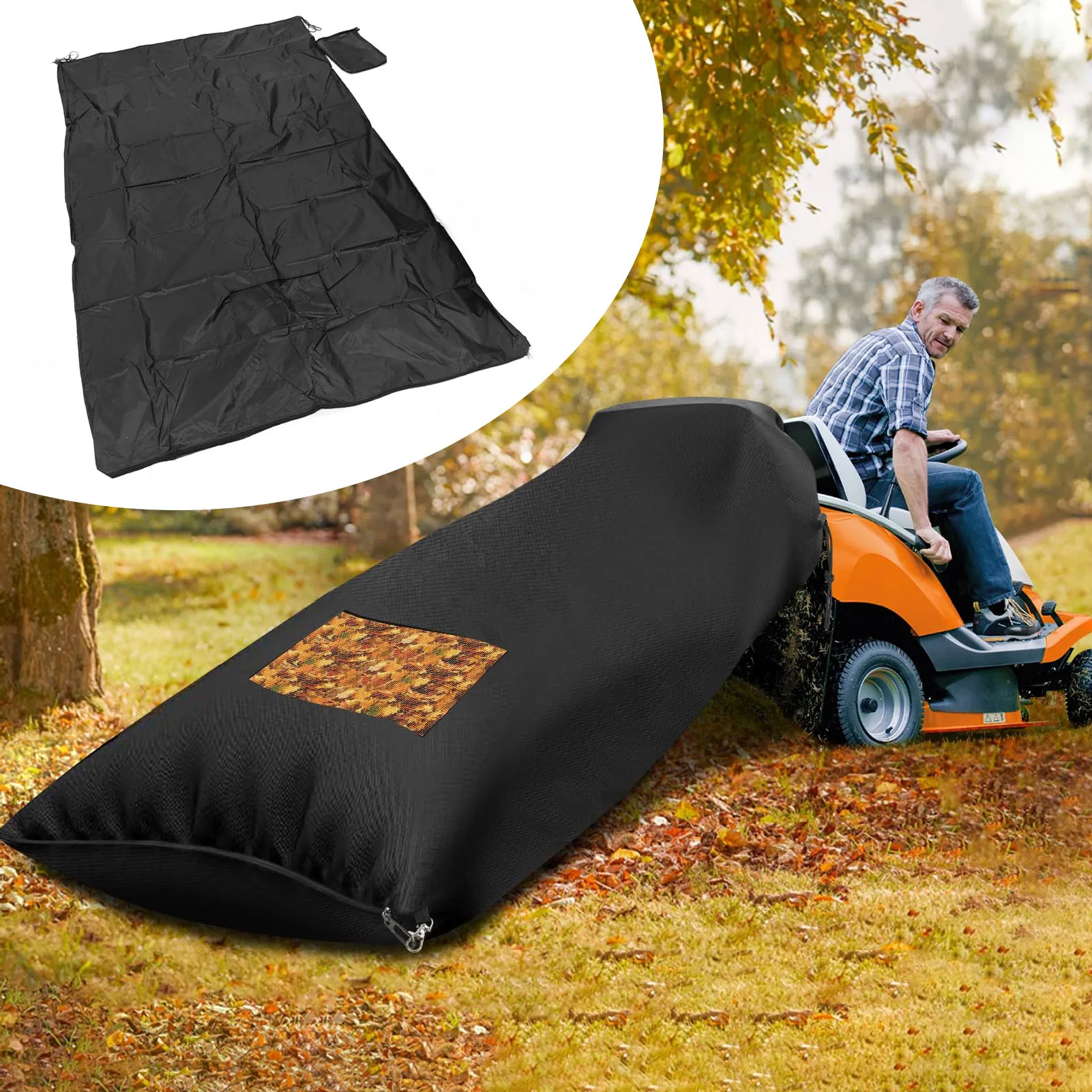 

Lawn Mower Leaf Bag Tear Resistant Water Resistant Large Capacity Oxford Cloth Leaf Collection Bag with Bottom for Waste