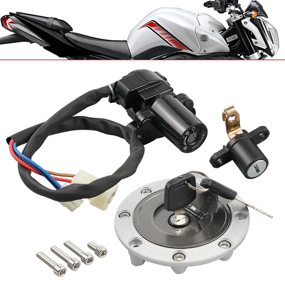 For 2006-2015 Yamaha FZ1 FZ1S FZ1N FZ1000 Fuel Tank Cap Lid Ignition Switch for FZ07 2015-2016 FZ09 2014-2016 FZ6 2004-2015