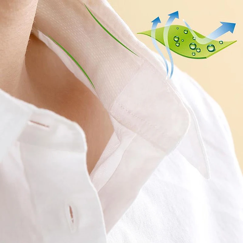 2 لفة طوق امتصاص العرق وسادة المتاح ذاتية اللصق تنفس منصات العرق تي شيرت أبيض طوق الرقبة قبعة ماصة ملصق