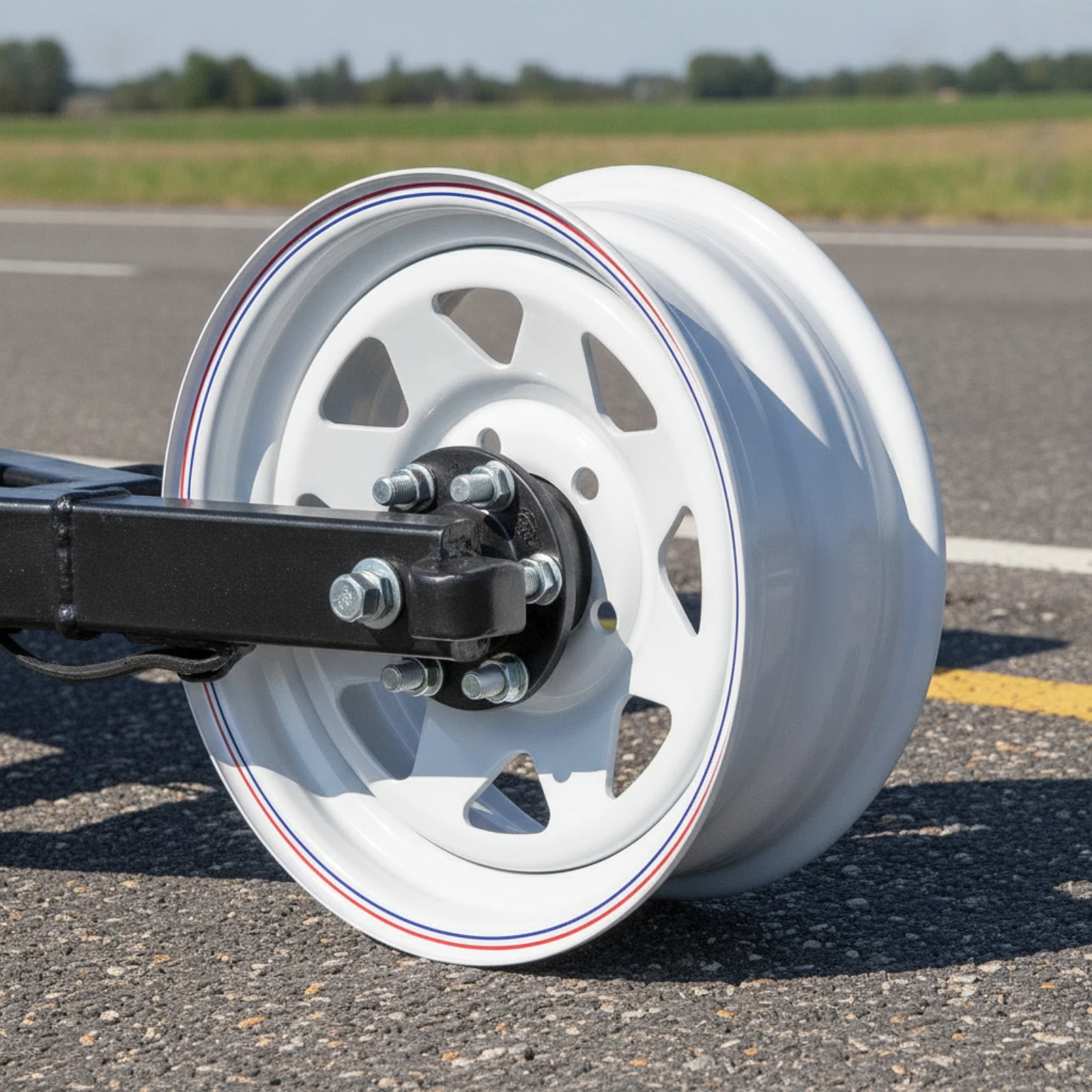 Steel Trailer Rim Wheel 5-Lug Trailer Rim Wheel Deep-Dish White