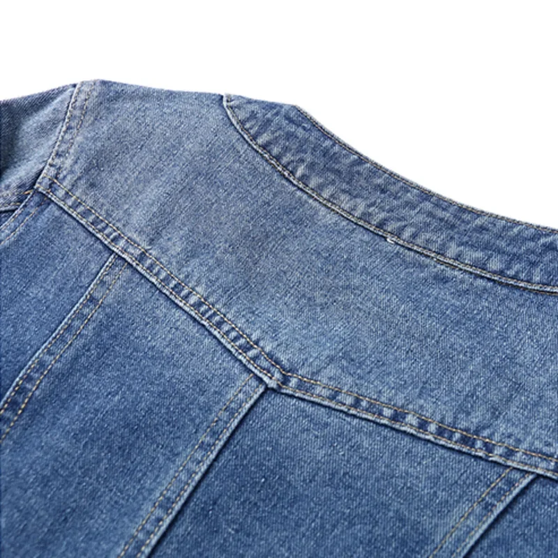 2024 novo outono feminino denim jaqueta de manga longa casual jeans jaqueta bombardeiro vintage em torno do pescoço curto jaqueta outerwear feminino