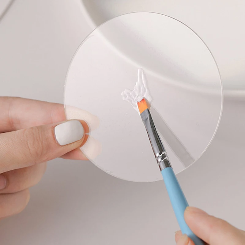Transparent Acrylic Nail Art Display Shelf - Irregular Circular Palette for Multifunction Use