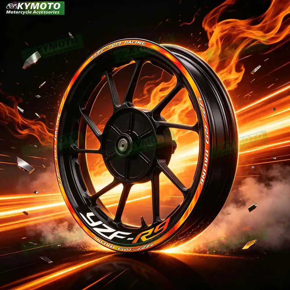 For YZF-R9 YZF R9 Motorcycle 17 Inch Racing Wheel Stickers Car Accessories Reflective Rim Motorbike Hub Tape Decal Sticker