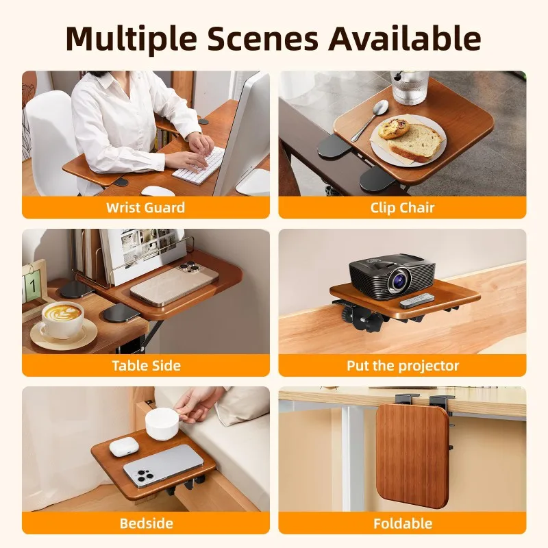 -FTGT قابل للتعديل للوحة تمديد المكتب - مسند ذراع الكمبيوتر، مشبك صينية لوحة المفاتيح القابل للطي للمكتب والاستخدام المنزلي #5