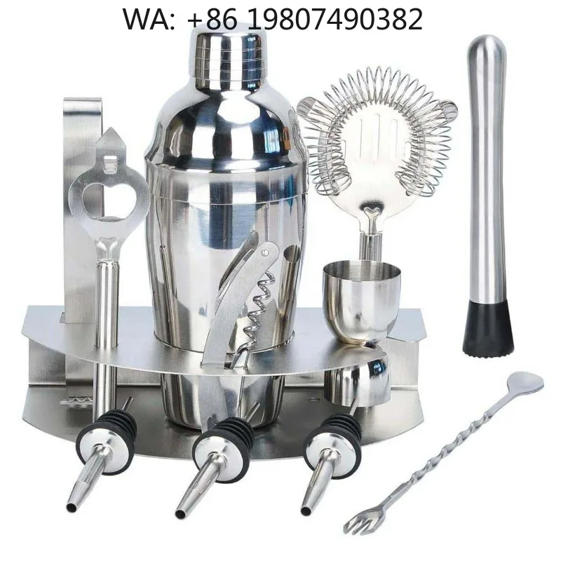12 Pieces Stainless Steel Bar Mixology Collection, Boston Cocktail Shaker Full Measuring Jigger Spoon Tools For Drink Mixing Par